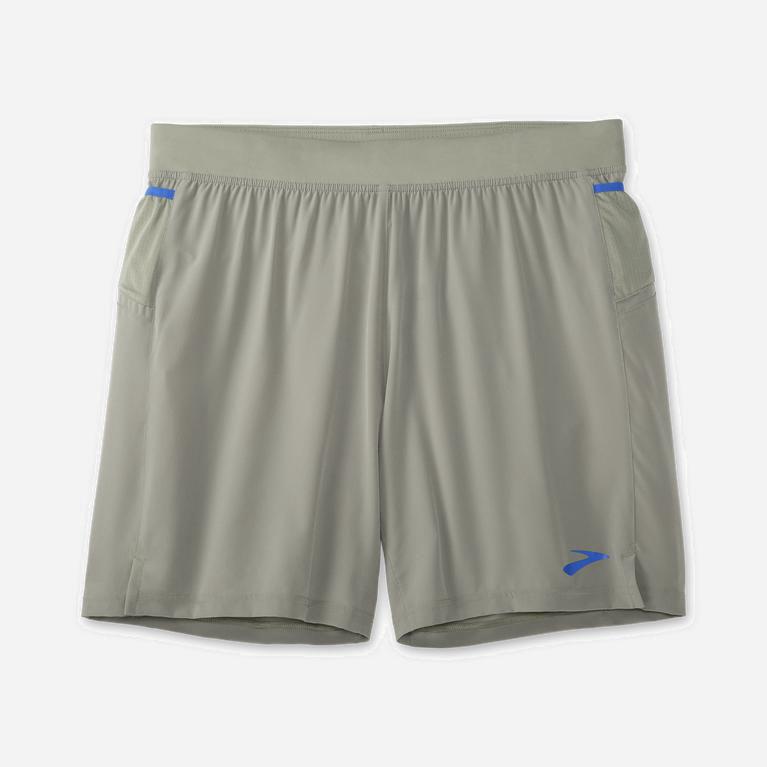 Brooks Sherpa 7 2-In-1 Herren Shorts Laufhosen - Blau/HellGrau (VCQYR7340)